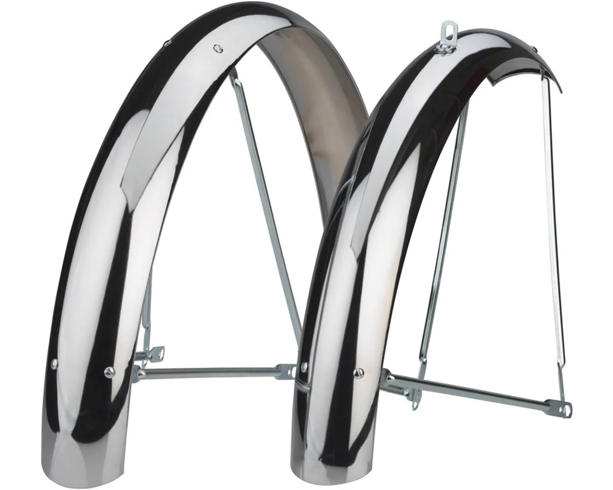 SCRATCH & DENT: Wald Balloon Fender Set (Chrome) (Fits 26 x 2.125)